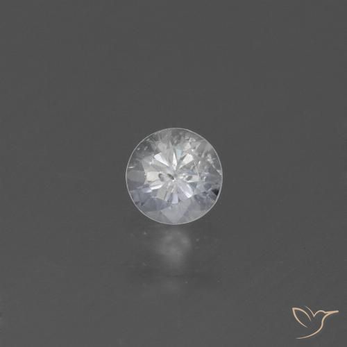 0.46ct 자연스러운 하얀색 사파이어, 둥근, VS