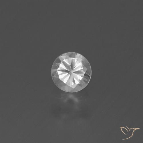 0.43ct 자연스러운 하얀색 사파이어, 둥근, VS
