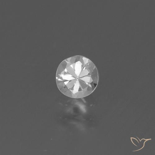 0.42ct 자연스러운 하얀색 사파이어, 둥근, VS