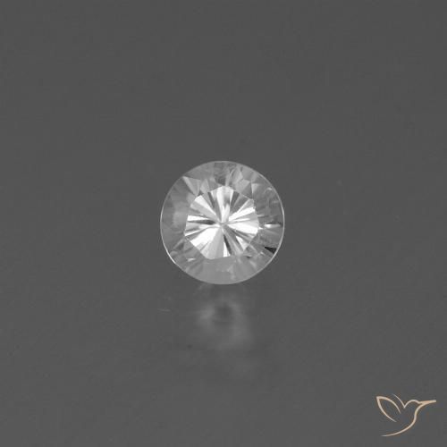 0.46ct 자연스러운 하얀색 사파이어, 둥근, VS