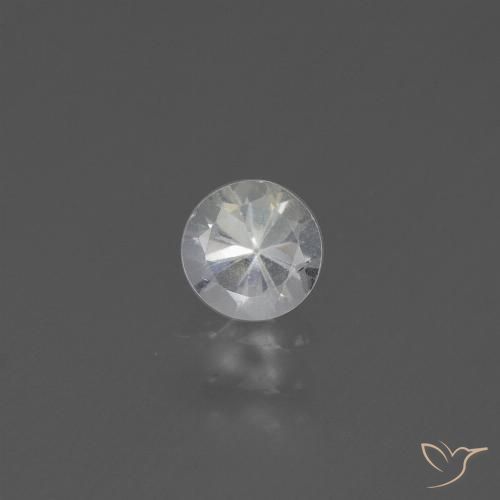 0.45ct 자연스러운 하얀색 사파이어, 둥근, VS