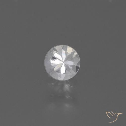 0.42ct 자연스러운 하얀색 사파이어, 둥근, VS