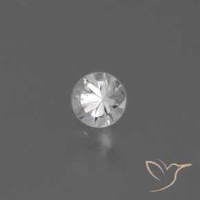 0.42캐럿 천연 하얀색 사파이어, 둥근, VS