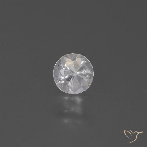 0.47ct 자연스러운 하얀색 사파이어, 둥근, VS