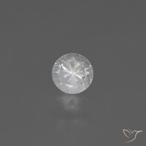0.49ct 자연스러운 하얀색 사파이어, 둥근, VS