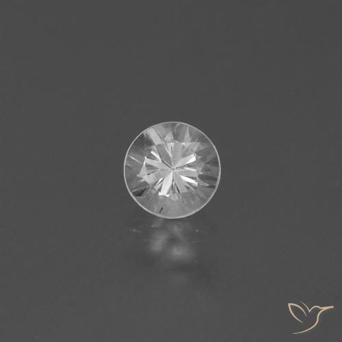 0.48ct 자연스러운 하얀색 사파이어, 둥근, VS