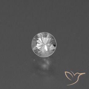 0.48캐럿 천연 하얀색 사파이어, 둥근, VS