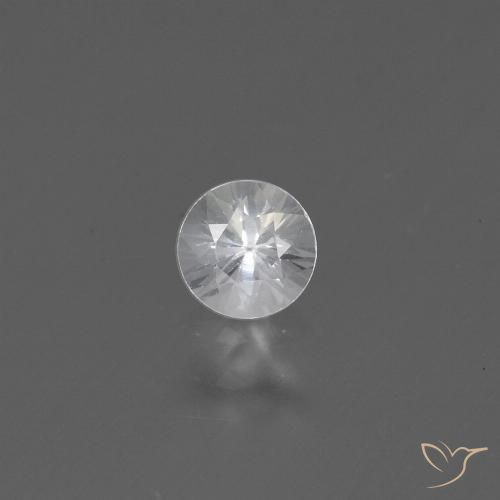 0.43ct 자연스러운 하얀색 사파이어, 둥근, VS
