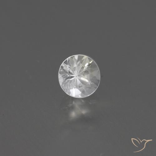 0.46캐럿 천연 하얀색 사파이어, 둥근, VS