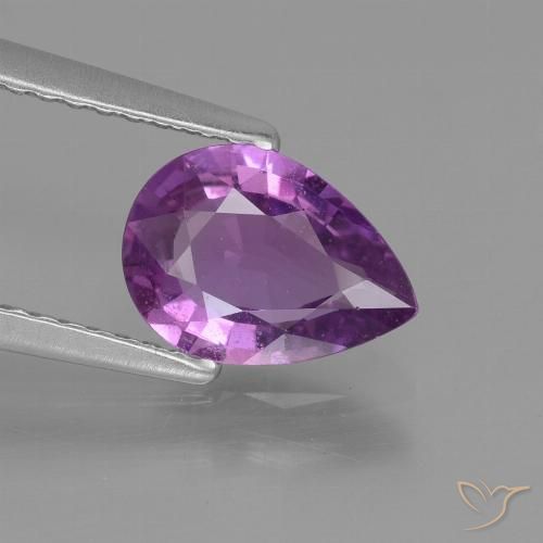 1.42ct 자연스러운 미디엄 바이올렛 사파이어, 배 모양, VS