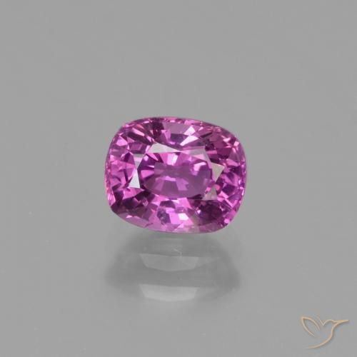 1.34ct 자연스러운 강렬한 분홍빛이 도는 보라색 사파이어, 방석, VS