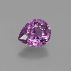 1.10캐럿 천연 강렬한 보라색 사파이어, 배 모양, 6.9×5.7 mm, VVS