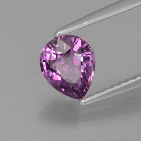 1.10캐럿 천연 강렬한 보라색 사파이어, 배 모양, 6.9×5.7 mm, VVS