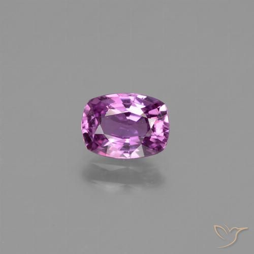 1.04캐럿 천연 미디엄 다크 퍼플 사파이어, 쿠션 컷, 6.7×5 mm, VVS-VS