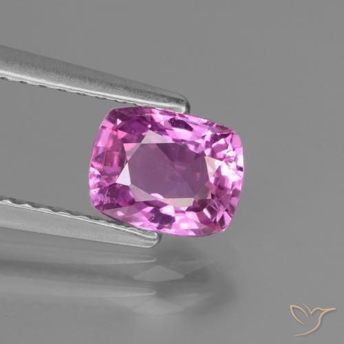 1.22ct 자연스러운 강렬한 분홍빛이 도는 보라색 사파이어, 방석, VS