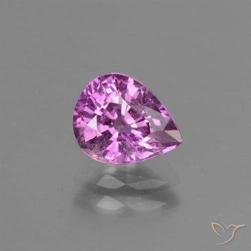 1.42ct 자연스러운 분홍빛이 도는 보라색 사파이어, 배 모양, VS