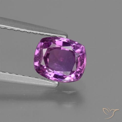1.31ct 자연스러운 강렬한 보라색 사파이어, 방석, VS