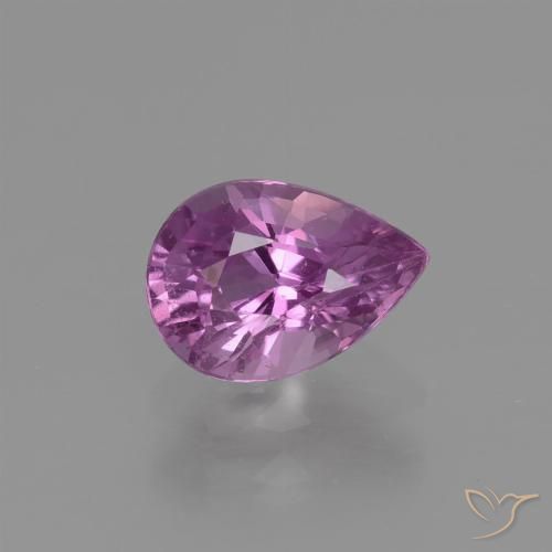 1.10ct 자연스러운 강렬한 분홍빛이 도는 보라색 사파이어, 배 모양, VS