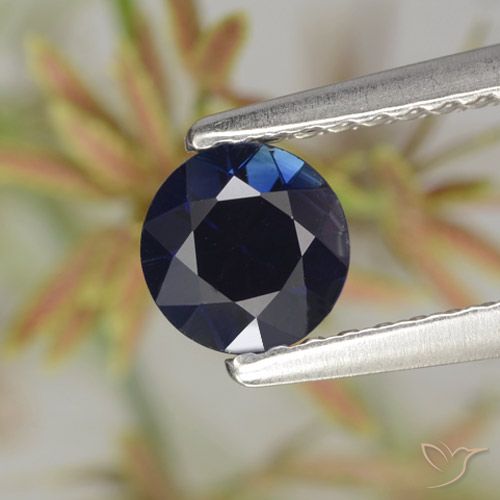 0.62ct 자연스러운 네이비 블루 사파이어, 둥근, VVS
