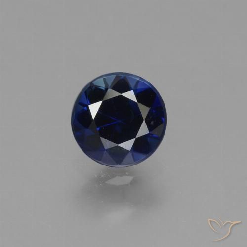 0.69ct 자연스러운 네이비 블루 사파이어, 둥근, VS
