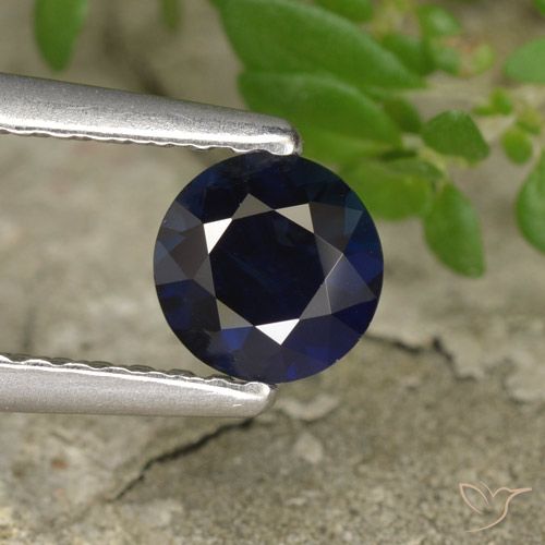 0.56ct 자연스러운 진한 파란색 사파이어, 둥근, VS
