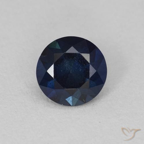 0.62ct 자연스러운 진한 파란색 사파이어, 둥근, VS
