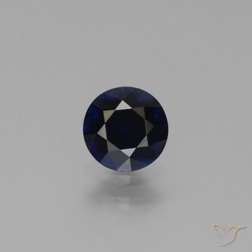 0.73ct 자연스러운 진한 파란색 사파이어, 둥근, VVS-VS