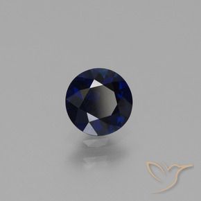 0.73캐럿 천연 진한 파란색 사파이어, 둥근, VVS-VS
