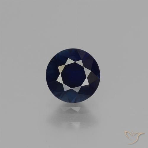0.68ct 자연스러운 진한 파란색 사파이어, 둥근, VVS, Photo A