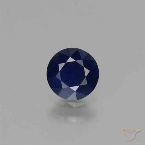 0.62ct 자연스러운 네이비 블루 사파이어, 둥근, VVS
