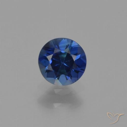 0.56ct 자연스러운 네이비 블루 사파이어, 둥근, VS
