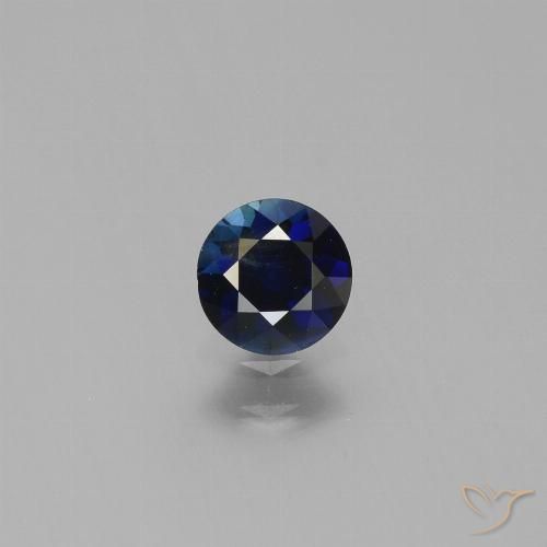 0.52ct 자연스러운 진한 파랑 사파이어, 둥근, VS