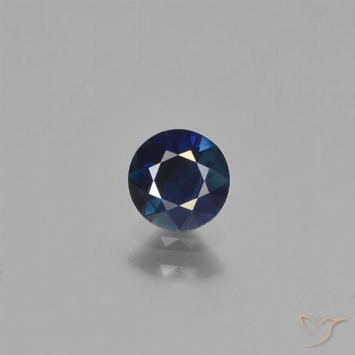 0.65ct 자연스러운 진한 파란색 사파이어, 둥근, VS