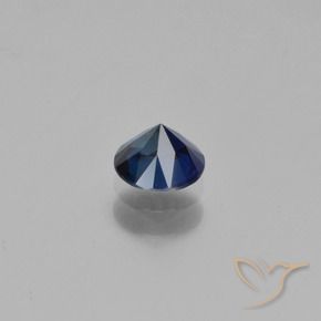 0.65캐럿 천연 진한 파란색 사파이어, 둥근, VS