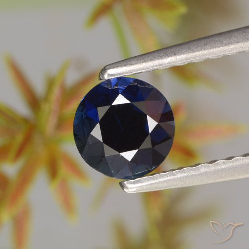 0.59ct 자연스러운 진한 파랑 사파이어, 둥근, VVS