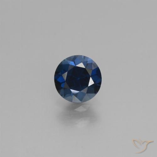0.79ct 자연스러운 트와일라잇 블루 사파이어, 둥근, VS