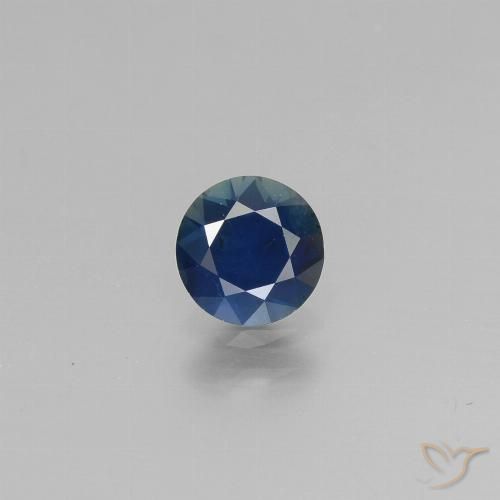 0.70ct 자연스러운 자정 블루 사파이어, 둥근, VS