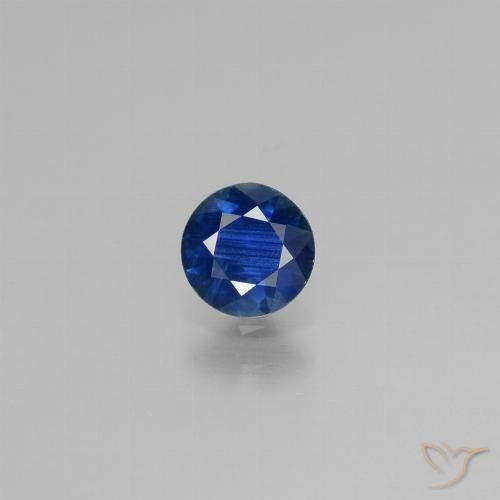 0.52ct 자연스러운 네이비 블루 사파이어, 둥근, VS