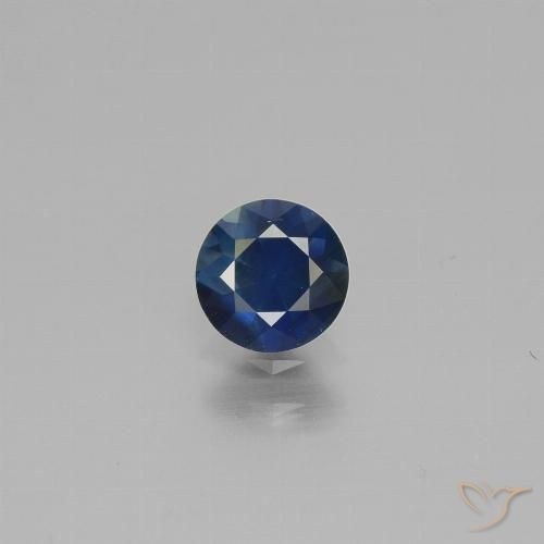 0.62ct 자연스러운 진한 파란색 사파이어, 둥근, VS