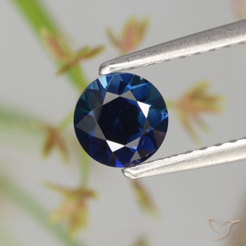 0.62ct 자연스러운 네이비 블루 사파이어, 둥근, VVS-VS
