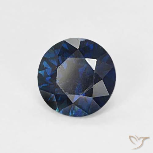 0.65ct 자연스러운 자정 블루 사파이어, 둥근, VVS-VS