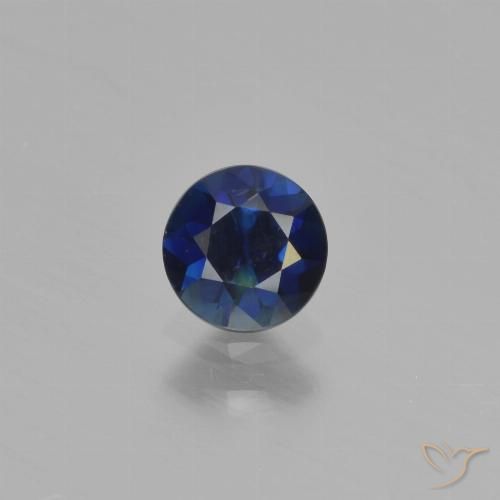 0.54ct 자연스러운 진한 파란색 사파이어, 둥근, VVS-VS
