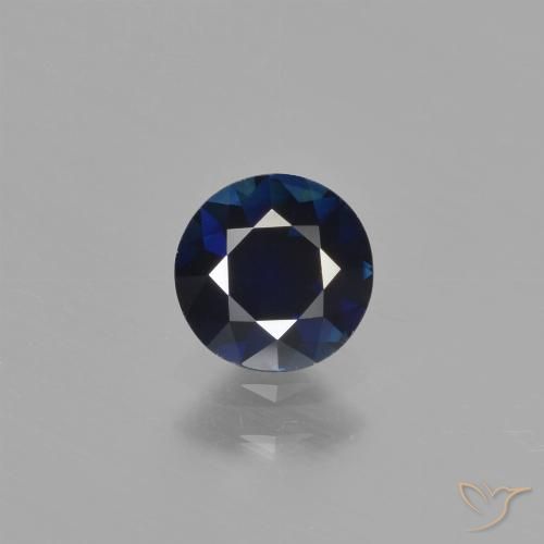 0.76ct 자연스러운 진한 파랑 사파이어, 둥근, VVS-VS