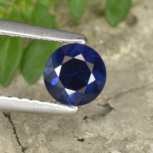 0.58ct 자연스러운 트와일라잇 블루 사파이어, 둥근, VVS-VS