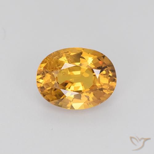 1.53ct 자연스러운 다크 오렌지-골드 사파이어, 타원형, VS
