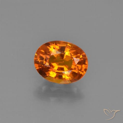 1.69ct 자연스러운 미디엄 다크 오렌지 사파이어, 타원형, VS-SI, Photo A