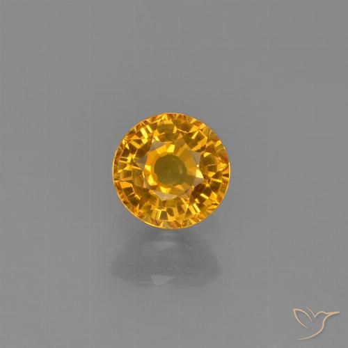 0.59ct 자연스러운 다크 오렌지-골드 사파이어, 둥근, VVS