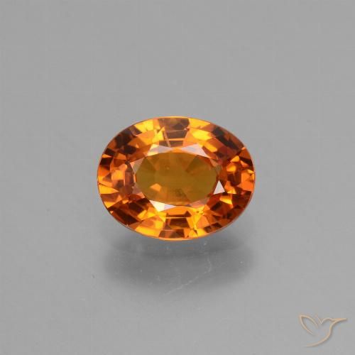 1.61ct 자연스러운 딥 오렌지 사파이어, 타원형, VS