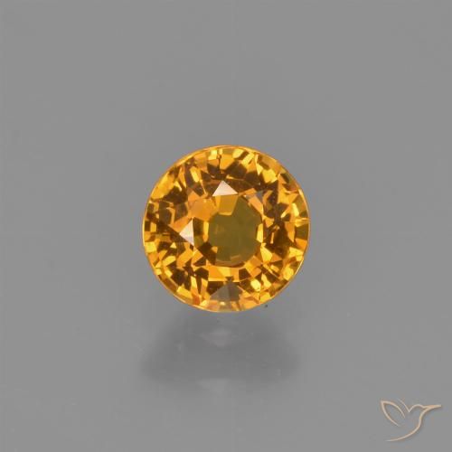0.63ct 자연스러운 살구 오렌지 사파이어, 둥근, VVS-VS