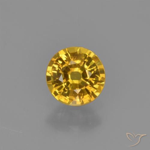 0.67ct 자연스러운 골든 사파이어, 둥근, VVS-VS